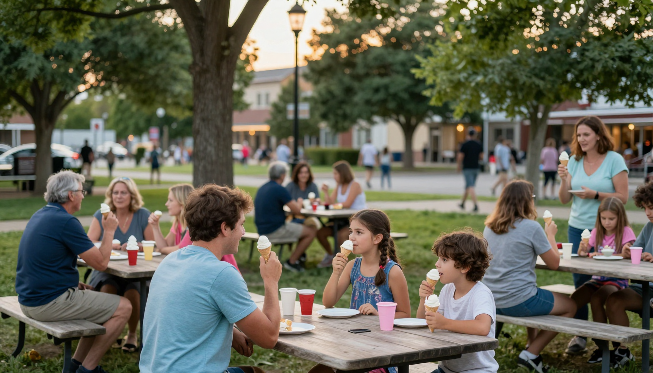 Summer ice cream social at the park