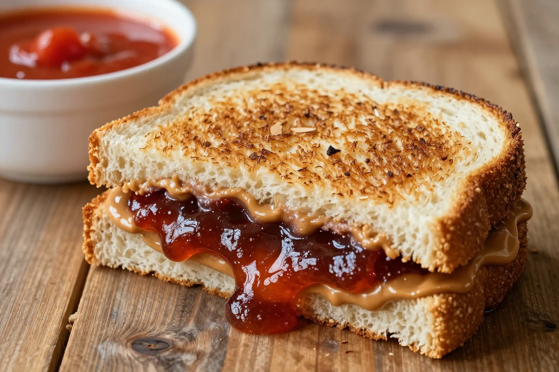 Grilled PB&J + Tomato Soup